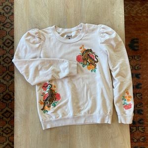Anthropologie back when sweatshirt tigers XS